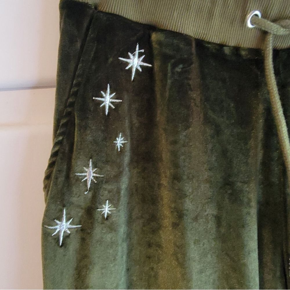 Libra Zodiac Dolls Kill Horoscope Heavenly Scales Velour Green Sweat Lounge Pant - Picture 5 of 8